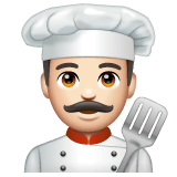 Whatsapp design of the man cook: light skin tone emoji verson:2.23.2.72