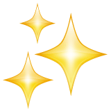 Whatsapp design of the sparkles emoji verson:2.23.2.72