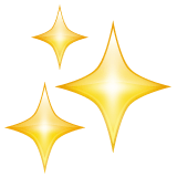 Whatsapp design of the sparkles emoji verson:2.23.2.72