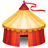 Whatsapp design of the circus tent emoji verson:2.23.2.72