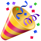 Whatsapp design of the party popper emoji verson:2.23.2.72