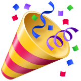 Whatsapp design of the party popper emoji verson:2.23.2.72