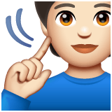 Whatsapp design of the deaf person: light skin tone emoji verson:2.23.2.72
