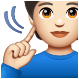 Whatsapp design of the deaf person: light skin tone emoji verson:2.23.2.72
