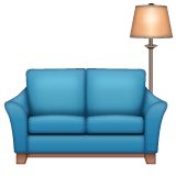 Whatsapp design of the couch and lamp emoji verson:2.23.2.72