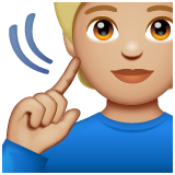 Whatsapp design of the deaf person: medium-light skin tone emoji verson:2.23.2.72
