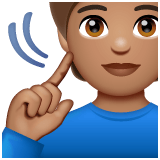 Whatsapp design of the deaf person: medium skin tone emoji verson:2.23.2.72