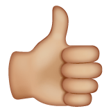 Whatsapp design of the thumbs up: medium-light skin tone emoji verson:2.23.2.72