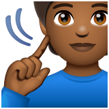 Whatsapp design of the deaf person: medium-dark skin tone emoji verson:2.23.2.72