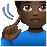 Whatsapp design of the deaf person: dark skin tone emoji verson:2.23.2.72