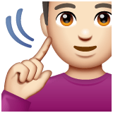 Whatsapp design of the deaf man: light skin tone emoji verson:2.23.2.72