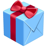 Whatsapp design of the wrapped gift emoji verson:2.23.2.72