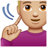 Whatsapp design of the deaf man: medium-light skin tone emoji verson:2.23.2.72