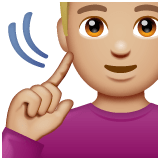 Whatsapp design of the deaf man: medium-light skin tone emoji verson:2.23.2.72