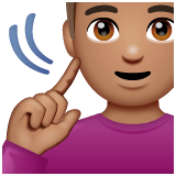 Whatsapp design of the deaf man: medium skin tone emoji verson:2.23.2.72