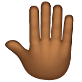 Whatsapp design of the raised back of hand: medium-dark skin tone emoji verson:2.23.2.72