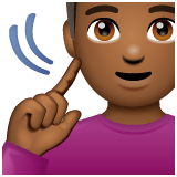 Whatsapp design of the deaf man: medium-dark skin tone emoji verson:2.23.2.72