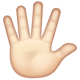 Whatsapp design of the hand with fingers splayed: light skin tone emoji verson:2.23.2.72