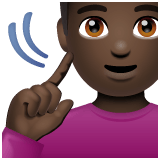 Whatsapp design of the deaf man: dark skin tone emoji verson:2.23.2.72