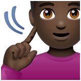 Whatsapp design of the deaf man: dark skin tone emoji verson:2.23.2.72