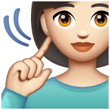 Whatsapp design of the deaf woman: light skin tone emoji verson:2.23.2.72