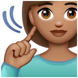 Whatsapp design of the deaf woman: medium skin tone emoji verson:2.23.2.72
