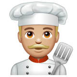 Whatsapp design of the man cook: medium-light skin tone emoji verson:2.23.2.72
