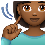 Whatsapp design of the deaf woman: medium-dark skin tone emoji verson:2.23.2.72