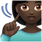 Whatsapp design of the deaf woman: dark skin tone emoji verson:2.23.2.72