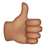 Whatsapp design of the thumbs up: medium skin tone emoji verson:2.23.2.72