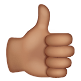 Whatsapp design of the thumbs up: medium skin tone emoji verson:2.23.2.72