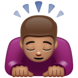 Whatsapp design of the person bowing: medium skin tone emoji verson:2.23.2.72