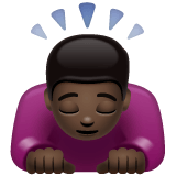 Whatsapp design of the person bowing: dark skin tone emoji verson:2.23.2.72