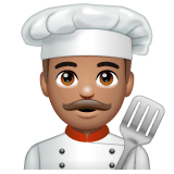 Whatsapp design of the man cook: medium skin tone emoji verson:2.23.2.72