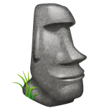 Whatsapp design of the moai emoji verson:2.23.2.72