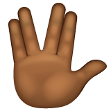 Whatsapp design of the vulcan salute: medium-dark skin tone emoji verson:2.23.2.72