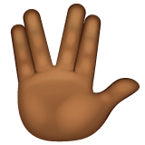 Whatsapp design of the vulcan salute: medium-dark skin tone emoji verson:2.23.2.72