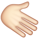 Whatsapp design of the rightwards hand: light skin tone emoji verson:2.23.2.72