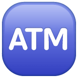 Whatsapp design of the ATM sign emoji verson:2.23.2.72