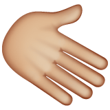Whatsapp design of the rightwards hand: medium-light skin tone emoji verson:2.23.2.72