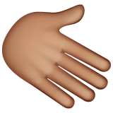 Whatsapp design of the rightwards hand: medium skin tone emoji verson:2.23.2.72