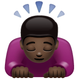 Whatsapp design of the man bowing: dark skin tone emoji verson:2.23.2.72