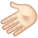 Whatsapp design of the leftwards hand: light skin tone emoji verson:2.23.2.72