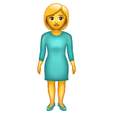 Whatsapp design of the woman standing emoji verson:2.23.2.72