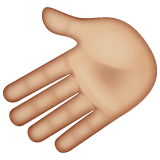 Whatsapp design of the leftwards hand: medium-light skin tone emoji verson:2.23.2.72