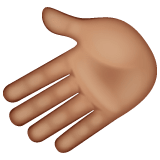 Whatsapp design of the leftwards hand: medium skin tone emoji verson:2.23.2.72