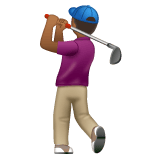 Whatsapp design of the person golfing: medium-dark skin tone emoji verson:2.23.2.72