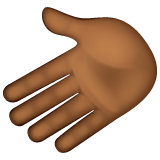 Whatsapp design of the leftwards hand: medium-dark skin tone emoji verson:2.23.2.72
