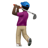 Whatsapp design of the person golfing: dark skin tone emoji verson:2.23.2.72