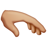 Whatsapp design of the palm down hand: medium-light skin tone emoji verson:2.23.2.72